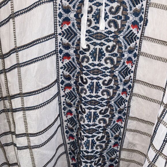 Johnny Was Cherpas Embroidered Poncho Top Women S Pullover Keyhole Tie Slits - Picture 11 of 13